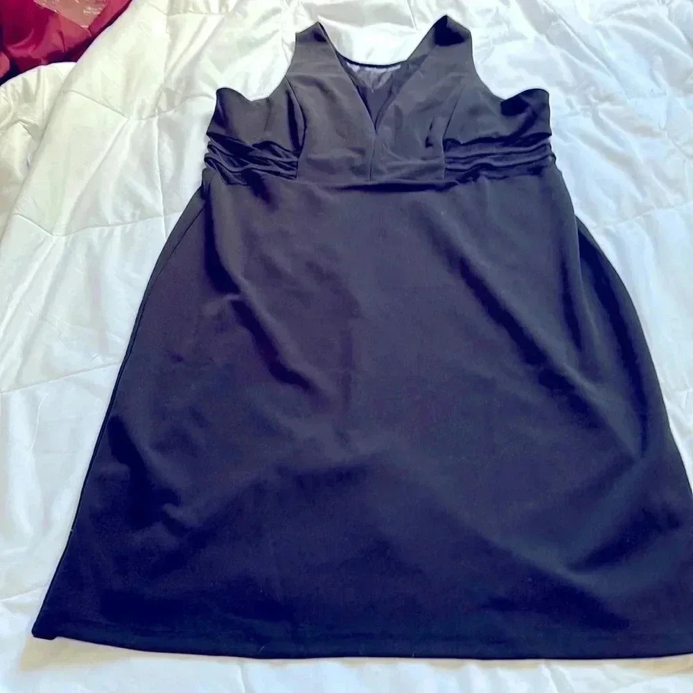 Suzanne Betro sexy black dress  size 3X NWT sleeveless mesh stretch